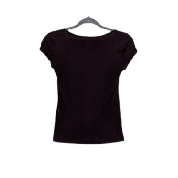 Loft Petite Burgundy Embellished Tee Sz XXSP - Picture 6 of 7